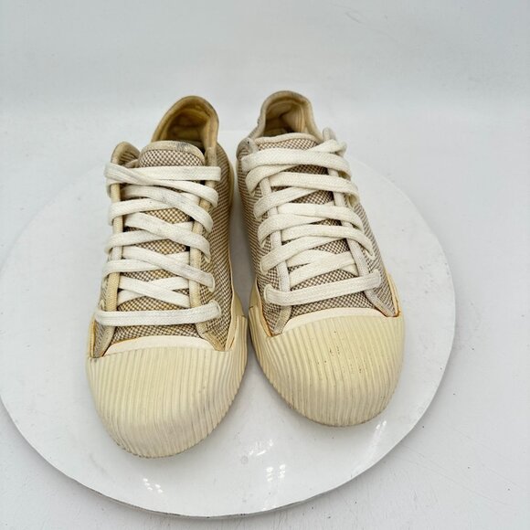 Tory Burch Buddy Women Size 7.5M CreamOff White Canvas Low Top Lace Up Shoes - Picture 3 of 12